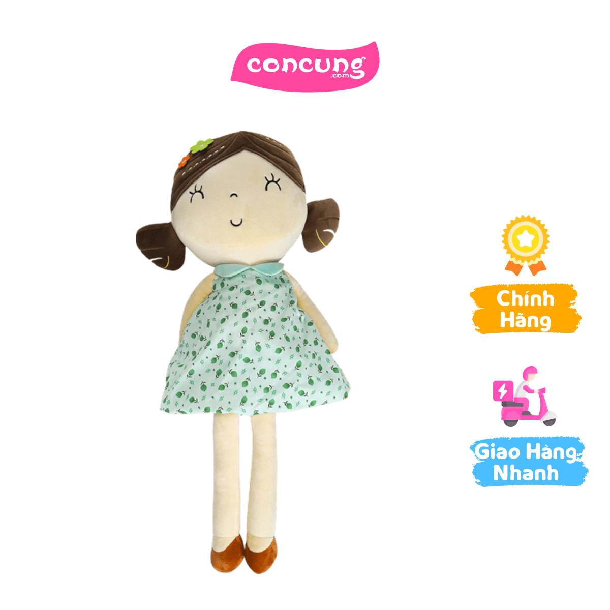 Búp bê nhồi bông Animo váy xanh hoa (TN)