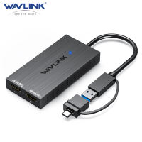 WAVLINK USB 3.1/USB C to Dual HDMI Adapter DisplayLink Dual 5K 60Hz Monitor Hub for Dell HP Surface Lenovo Compatible with Windows and M1/M2/M3 Mac