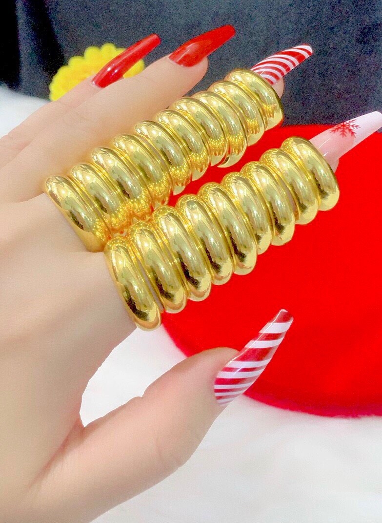 Nhẫn trơn mạ vàng 24k  đẹp mịn loại 2 chỉ 3 chỉ khắc 9999 CAM KẾT KHÔNG ĐEN- KHÔNG NGỨA