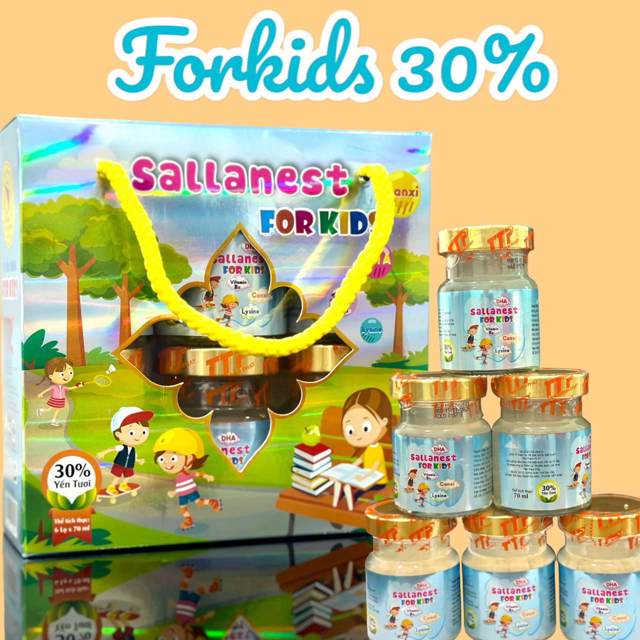 [HCM]Yến Baby Nest - Kid Nest - Yến Sào Baby Salanest 30% Yến Hộp 6 Hũ x 70ml