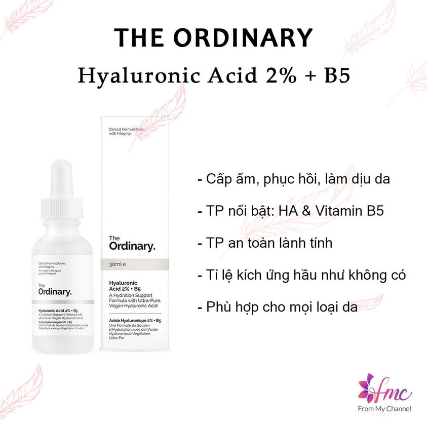 Tinh chất cấp nước phục hồi da The ordinary Hyaluronic Acid 2% + B5 30ml
