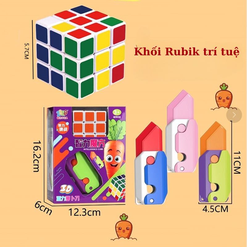 (Hàng Sẵn) Rubik đồ chơi trí tuệ kèm cà rốt trọng lực gấp gọn nhiều màu rubik xoay đồ chơi phản xạ đồ chơi trọng lực khối rubik 3D ma thuật phát triển trí tuệ khối xếp hình tứ giác trò chơi giải trí đồ chơi tương tác.