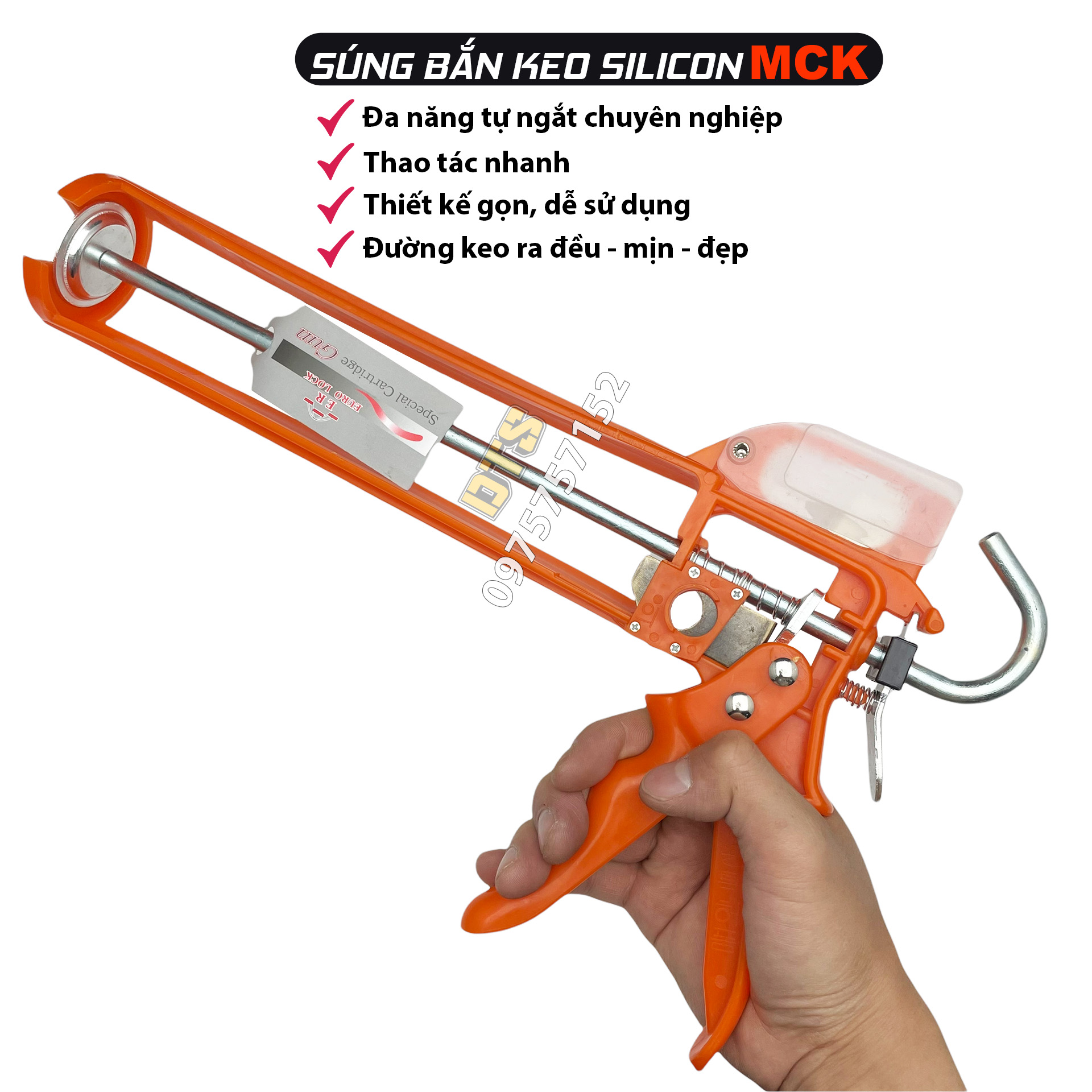 Súng bắn keo silicon đa năng tự ngắt MCK Đài Loan súng bơm keo silicon thiết kế hiện đại đường keo r