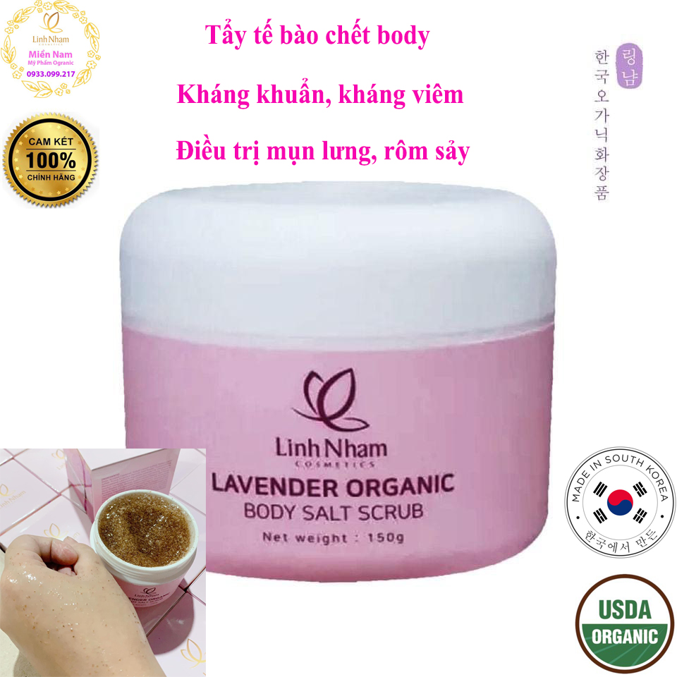 [Hcm]Muối Tắm Tẩy Tế Bào Chết Muối Tắm Thảo Dược Lavender Organic Linh Nhâm Điều Trị Mụn Lưng Rôm Sảy Ở Trẻ Em