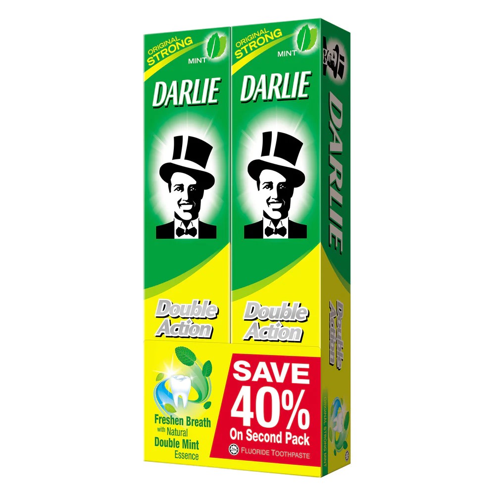 Combo 2 Tuýt Kem Đánh Răng DARLIE MINT (225g) Double Action - Hàng chính hãng DKSH Việt Nam.