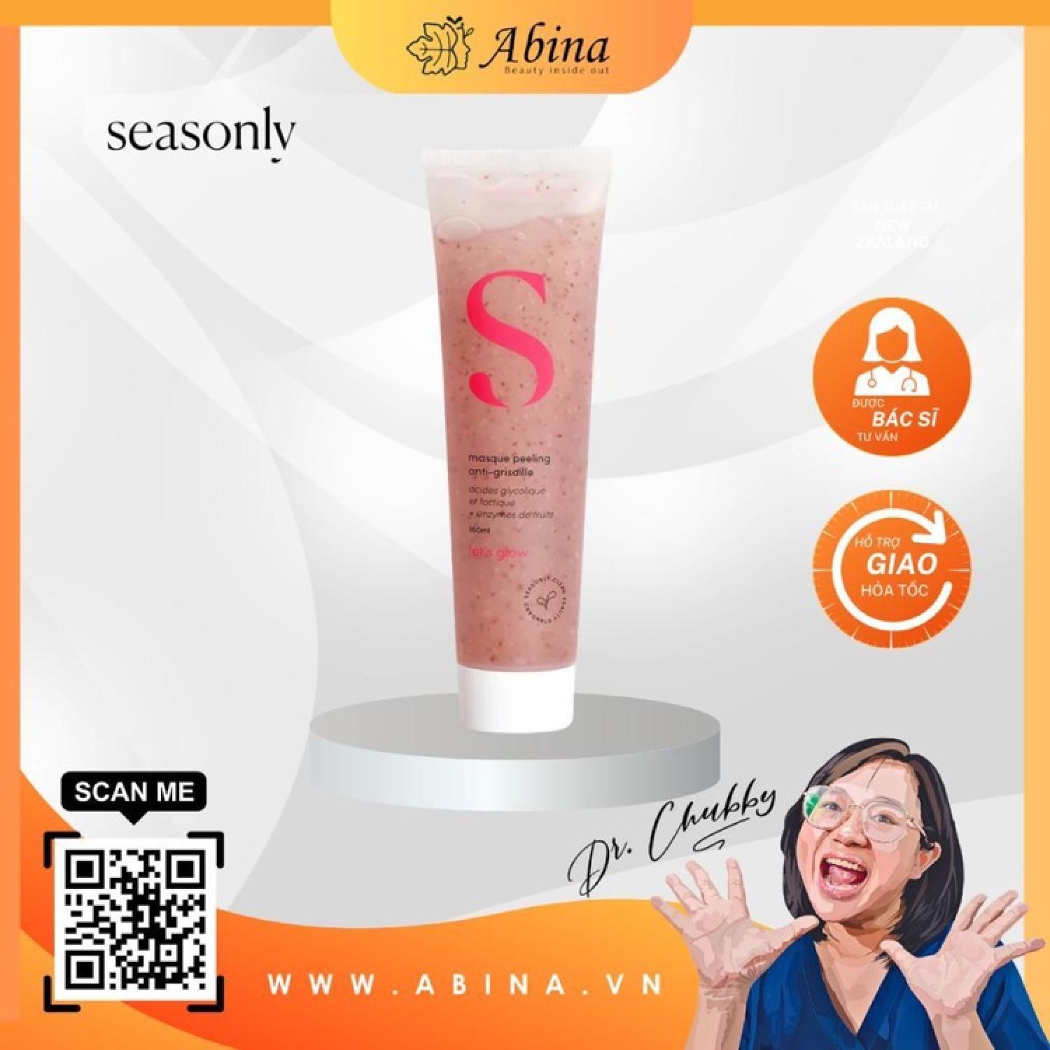 Peel enzyme và AHAs Seasonly Radiance Peeling Mask (Masque Peeling Anti-Grisaille) 100ml - Dr Chubby