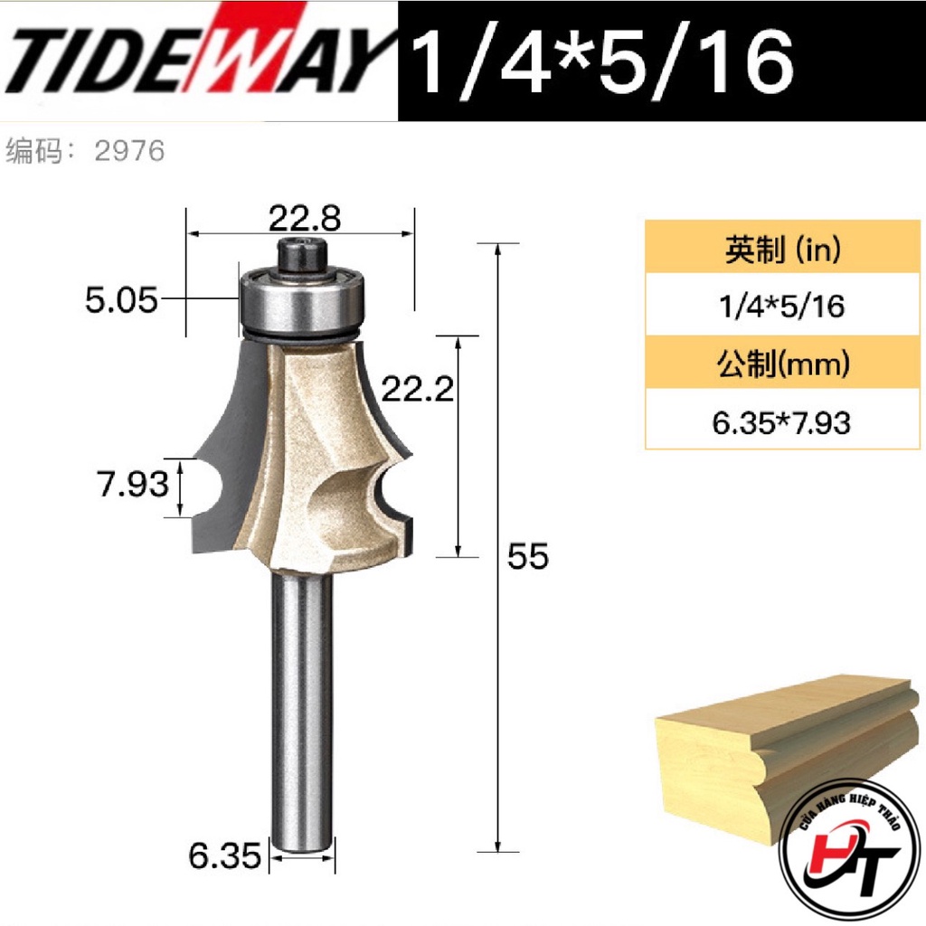 Mũi soi chỉ tơ gỗ phay 1 kẻ chỉ đũa mũi vẽ Tideway MSVE-TW