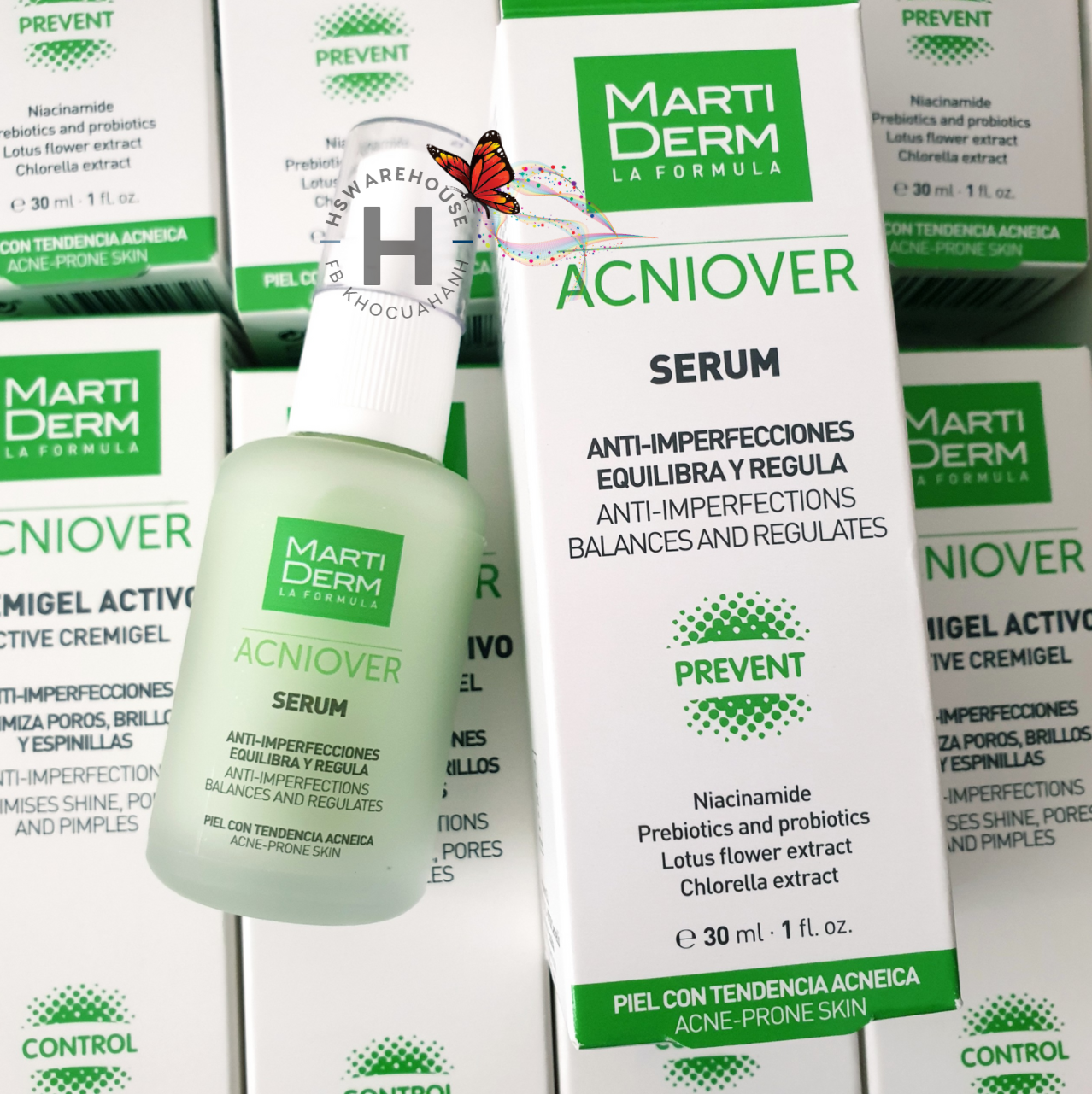 [Hcm][Exp: T6.2024] Serum Giảm Mụn & Kiểm Soát Nhờn - Martiderm Acniover Serum 30Ml/ Hàng Xách Tay Tây Ban Nha