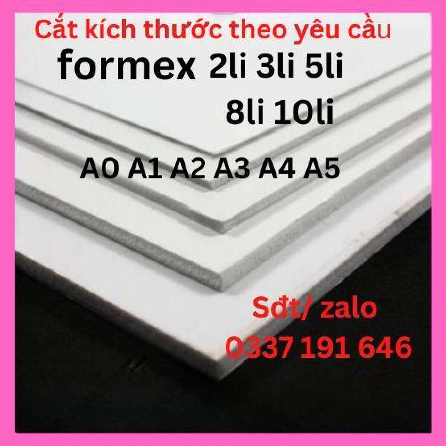 Bìa mô hình Formex A0 A1 A2 A3 A4 A5 (2mm 3mm 5mm 8mm 10mm) bìa foamfomic nguyên liệu làm mô hình ha