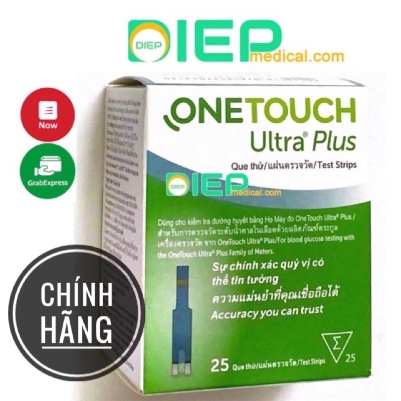 ✅ ONETOUCH ULTRA PLUS 25 QUE – Que thử đường huyết máy One Touch Ultra Plus Flex