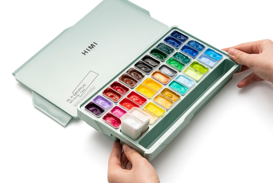 Màu Acrylic HIMI Twins Cup 36/48 Màu - Vẽ Trên Nhiều Chất Liệu (Tặng Giấy Vẽ)