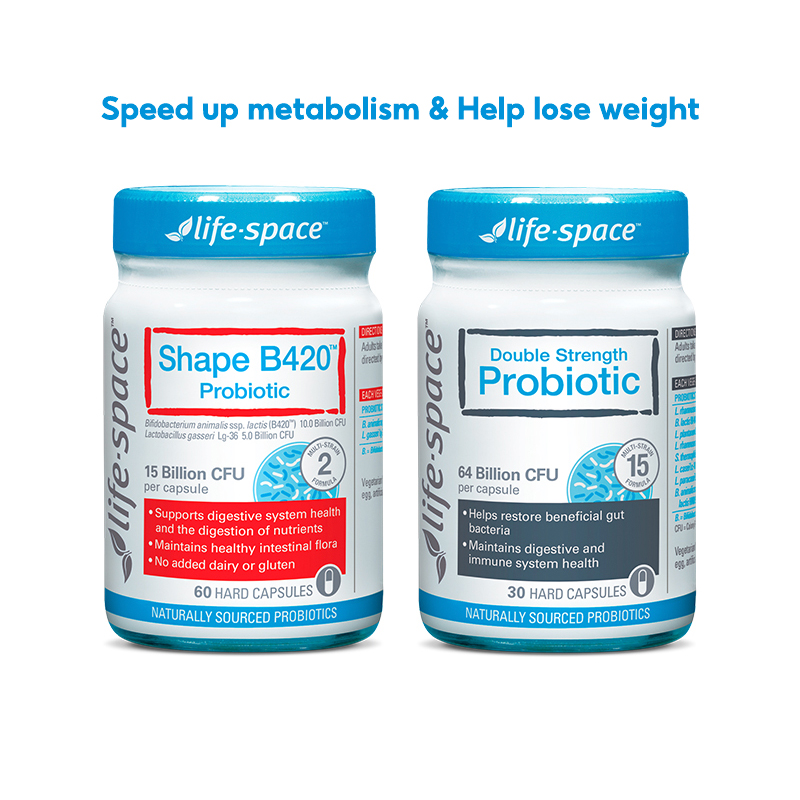 Combo Men vi sinh Life Space Shape B420 60 viên và Double Strength Probiotic 30 viên Prebiotic