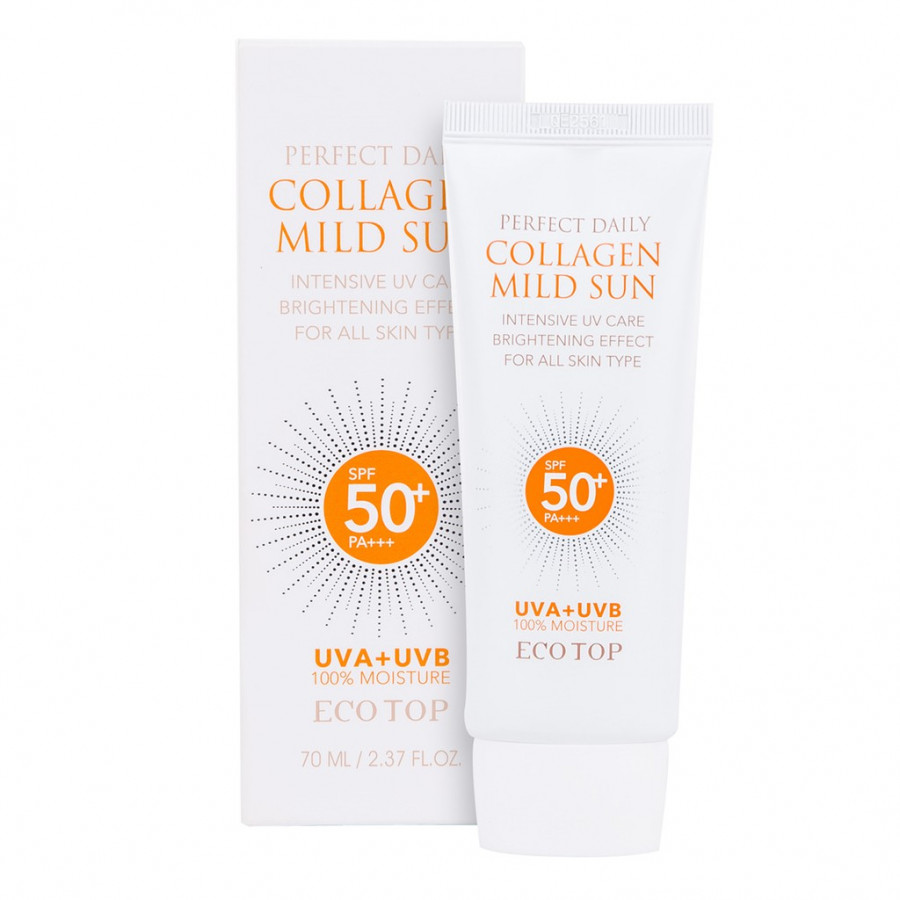 [HCM]Kem Chống Nắng EcoTop Perfect Daily Collagen Mild Sun SPF50+ PA++ (70ml)