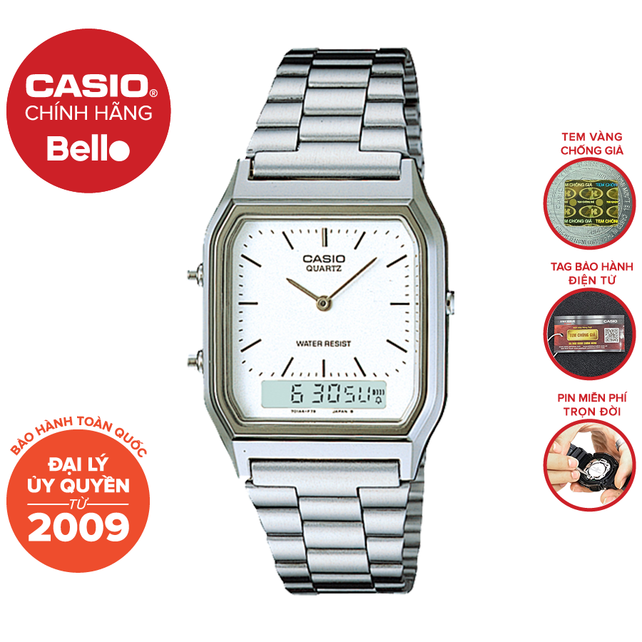 Đồng hồ Casio Nam AQ-230A-7D bảo hành chính hãng 1 năm - Pin trọn đời