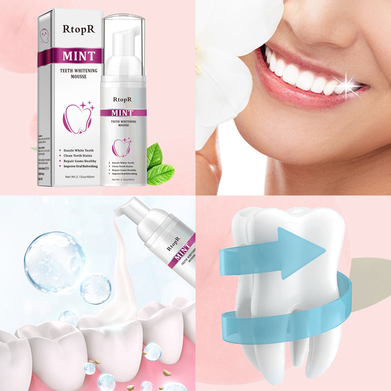 [HCM][Peachy Sis] RtopR Bọt Trắng Răng Làm Sạch Răng Khử Mùi Hôi Miệng Làm Trắng Răng Làm Trắng Răng 60ml