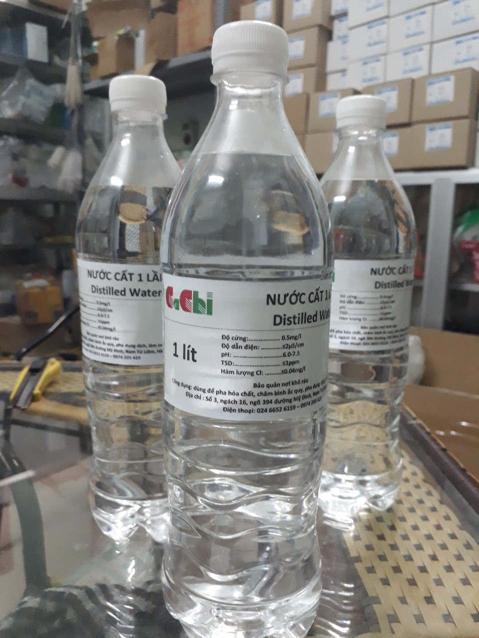 Nước cất 1 lần - chai 1 lít