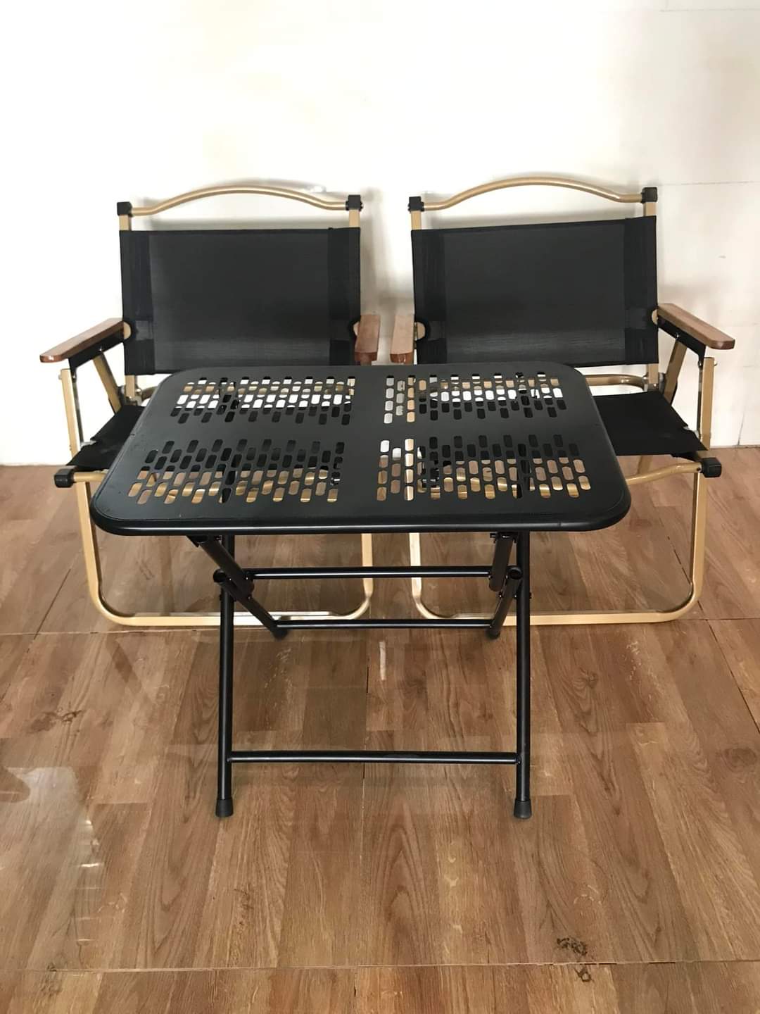 🔥GIẢM SỐC🔥Bộ 1 bàn 2 ghế camping Bàn sắt lưới xếp gọn cho quán cà phê vỉa hè để ban công bàn ghế sắt