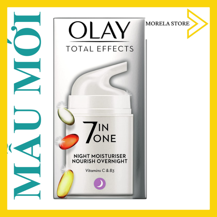 Kem dưỡng ẩm ban đêm Olay Total Effects 7-in-1 Anti Ageing Night Firming Moisturiser with Niacinamide Vitamin C and E 50 ml (mẫu mới)