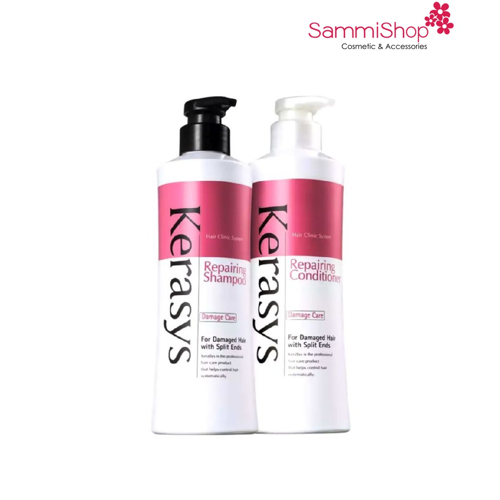 Dầu Gội/ Dầu Xả Cao Cấp Cho T&Oacutec Hư Tổn Kerasys Repairing Shampoo (600Ml) ( Trắng Hồng)