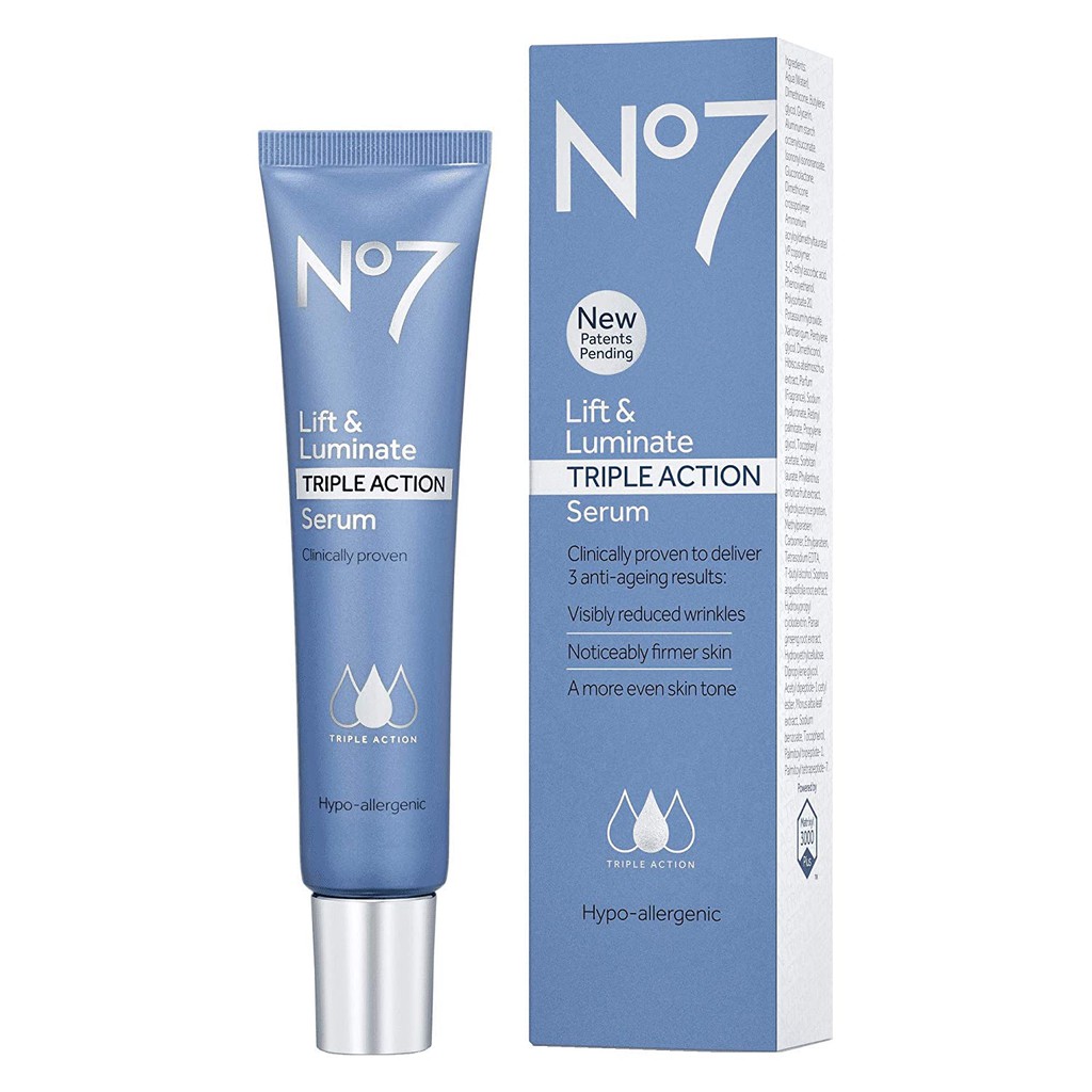 No7 - Serum Dưỡng Sáng Da Lift & Luminate Triple Action Serum 50Ml