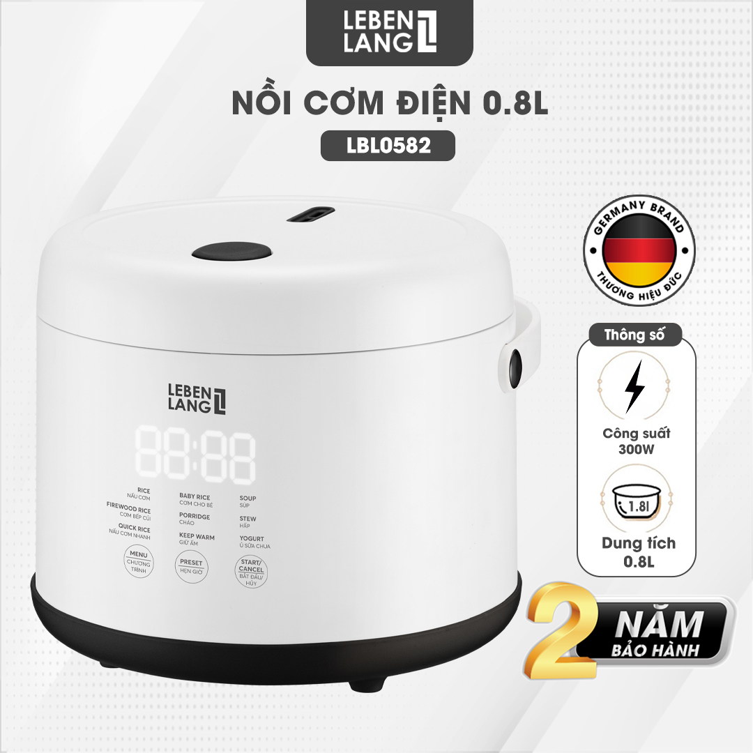 Nồi cơm điện mini Lebenlang LBL0583 dung tích 800ml công suất 250W nhỏ gọn thiết kế đơn giản hi