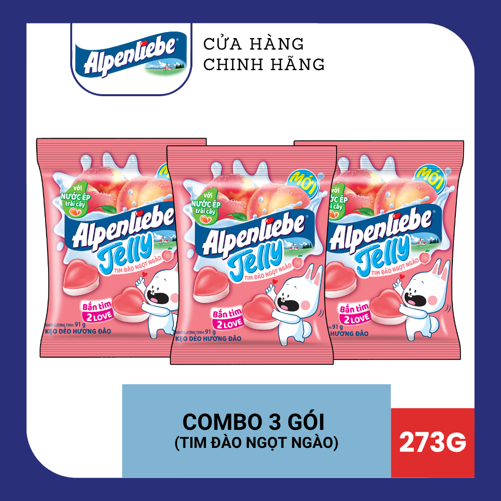Kẹo dẻo có nhân Alpenliebe Biển Xanh Long Lanh (hương trái cây hỗn hợp) Ong Óng Ánh (hương trái cây