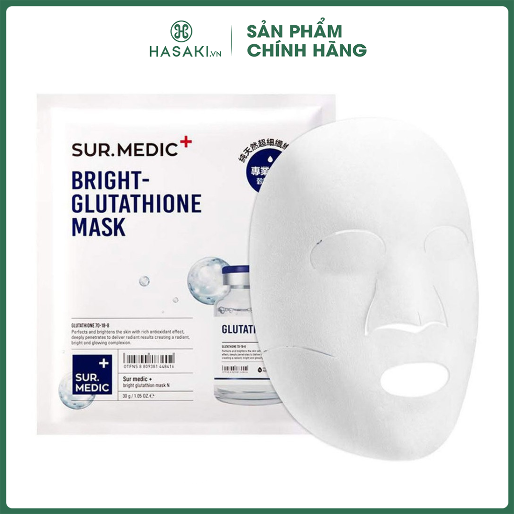 Mặt Nạ Sur.Medic+ Tinh Chất Glutathione Làm Sáng Da Bright Glutathione Mask 30g Hasaki Sản phẩm chính hãng