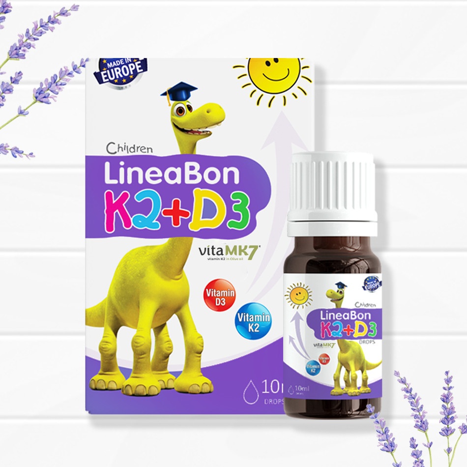 Vitamin D3 K2 LineaBon bổ sung K2 D3 giúp tăng hấp thu canxi trẻ (Kèm Quà)