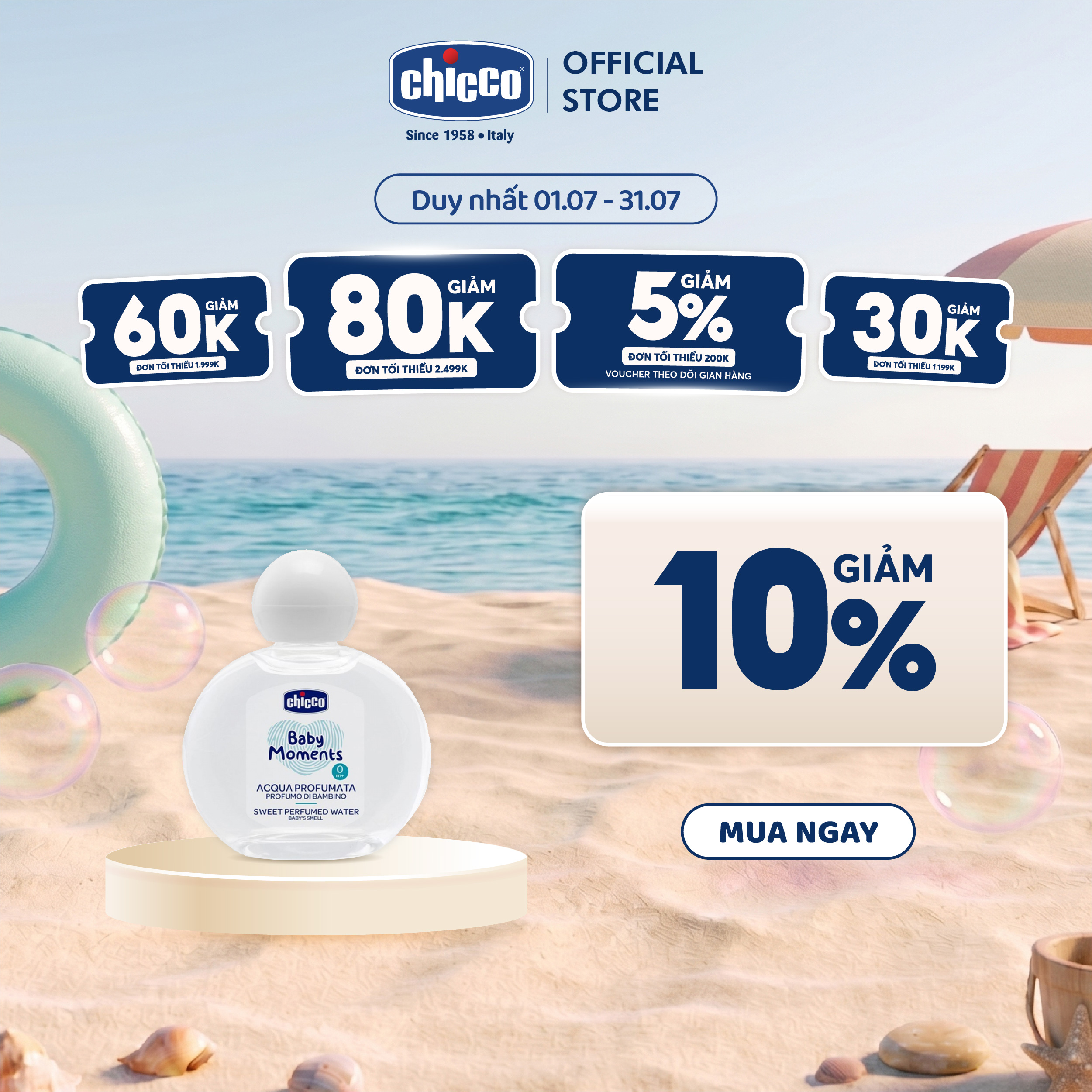 Nước hoa hương tự nhiên Chicco 0M+ 100ml