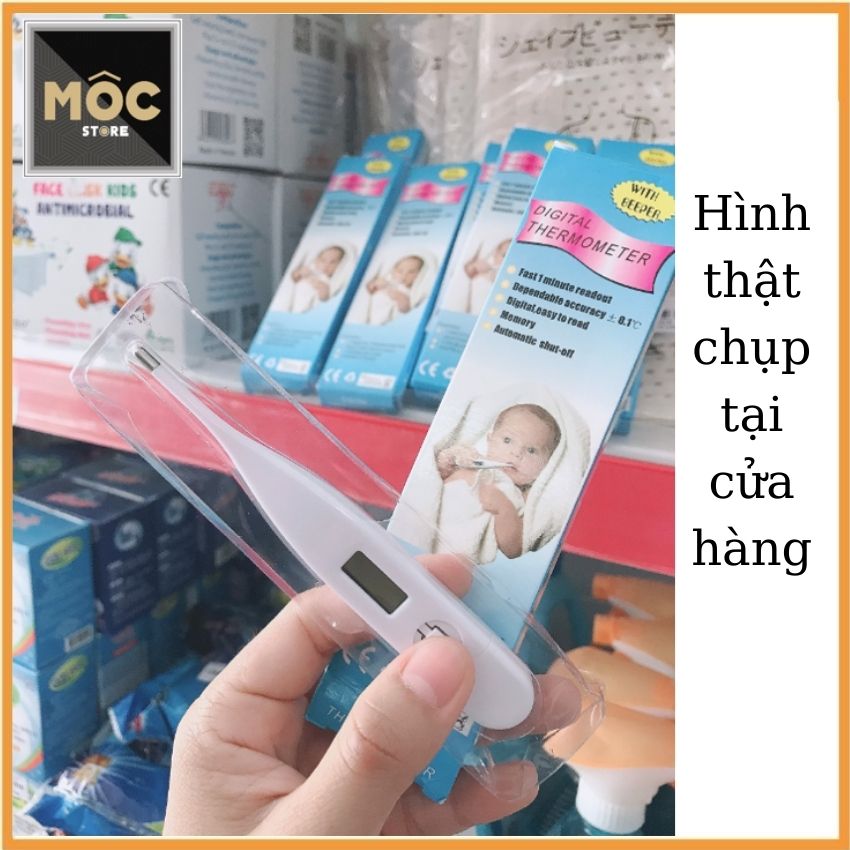 [HCM]1 NHIỆT KẾ ĐIỆN TỬ CHO BÉ Digital Thermometer an toàn chính xác thích hợp dùng cho trẻ nhỏ ngậm miệng hoặc kẹp nách5x0.7x0.35cm màu trắng LOẠI TỐT cặp nhiệt độ hàng chất lượng MỘC SHOP SAIGON