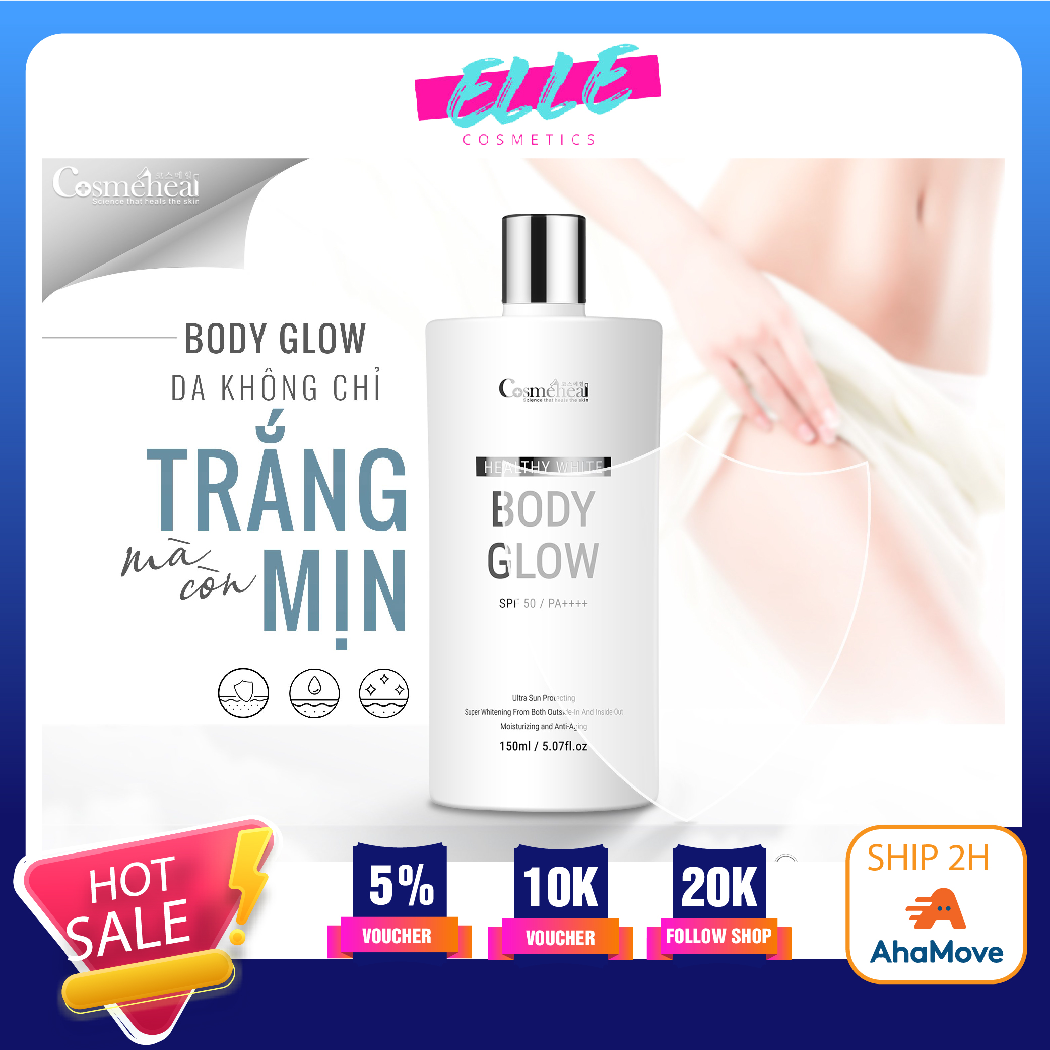 [HCM]Serum dưỡng trắng sáng Da Toàn Thân COSMEHEAL Healthy White Body Glow