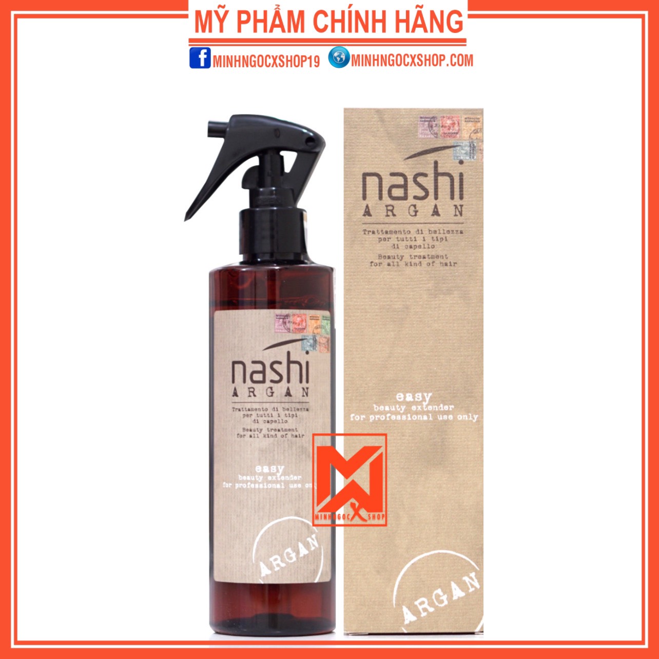 Xịt Dưỡng Tái Tạo Cấu Trúc Tóc Nashi Argan Easy 250Ml Chính Hãng