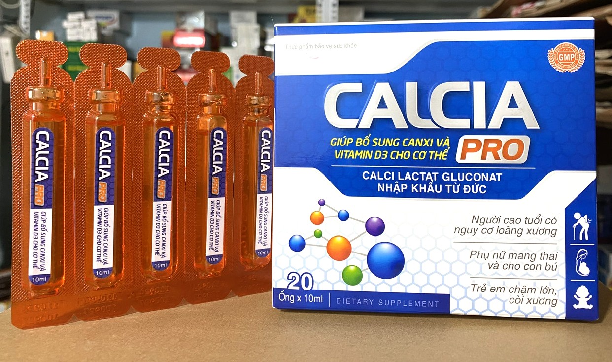 Calcia Pro Aqua Calcium D3  K2 + D3 Mk7 vitamin giúp hấp thụ canxi hiệu quả giúp xương và răng chắc 