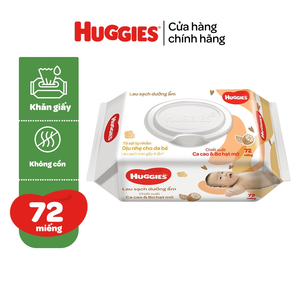 Thùng 12 gói khăn giấy ướt có mùi cho trẻ sơ sinh HUGGIES (Gói 72 tờ)