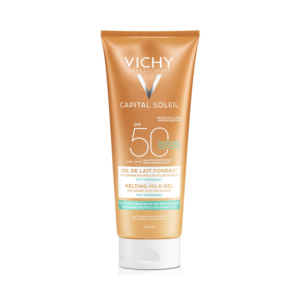 [Hcm]Vichy - Kem Chống Nắng Toàn Thân Dạng Gel - Không Trôi Không Nhờn Spf 50 Pa+++ Ideal Soleil Ultra - Melting Mik Gel 200Ml