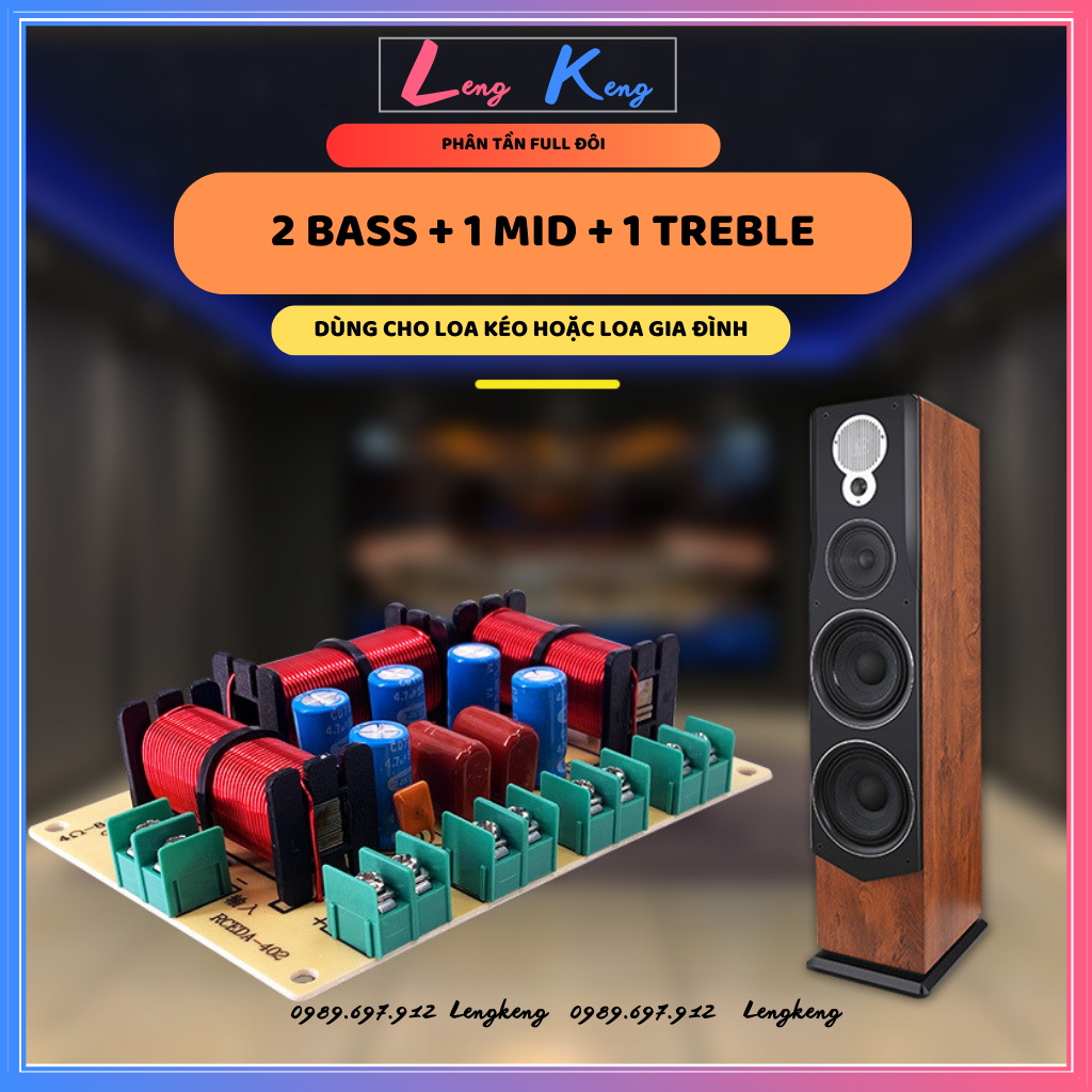 [Giá 1 mạch] Phân tần 4 loa 2 Bass + 1 Mid + 1 Treble dùng cho loa cây hoặc loa kéo công suất 200w R