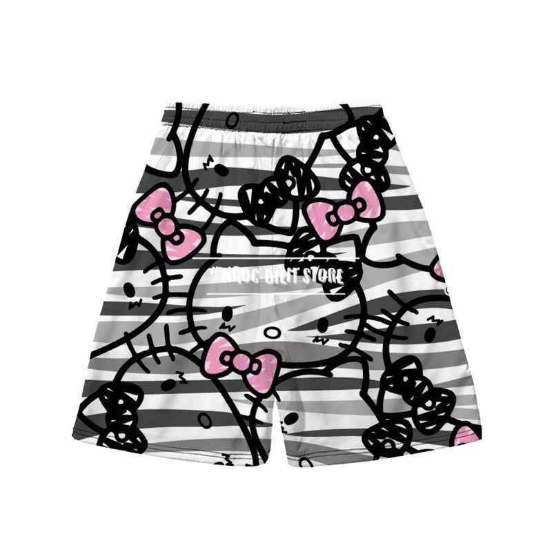 Quần Hello Kitty Hoạt hình nam nữ, quần đi biển, kỉ yếu
