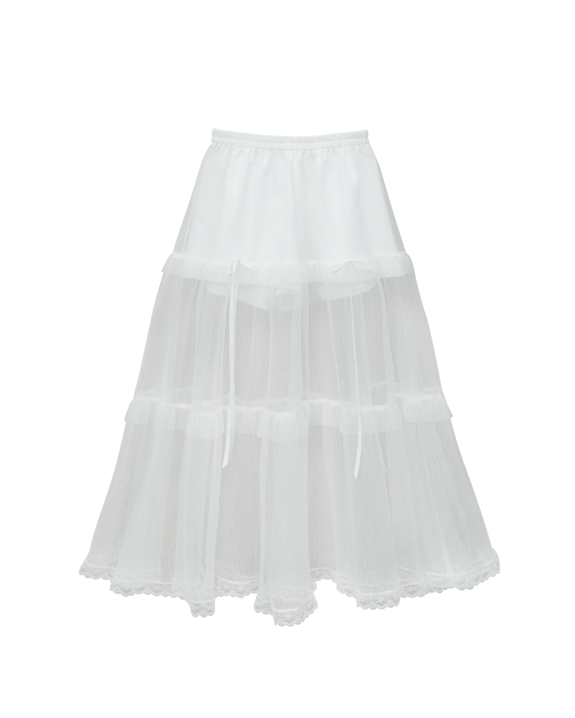 Chân váy dài dáng xòe phối ren lưới (CV25)