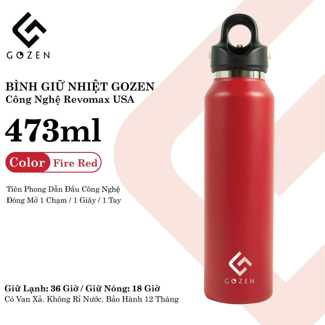 Bình giữ nhiệt Gozen 473ml Revomax - Dung tích lớn, nhiều màu sắc thời trang