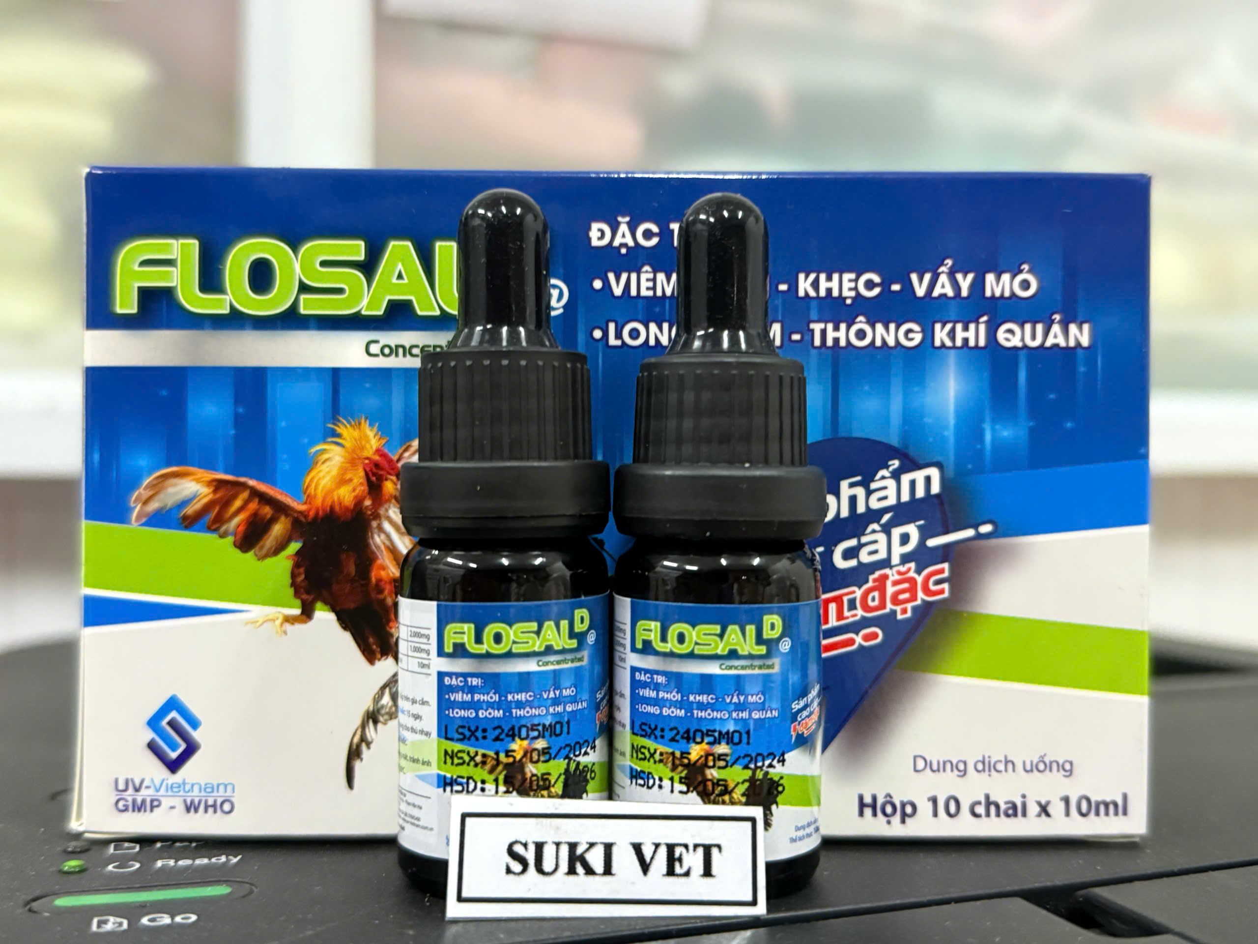 FLOSAL D - SẢN PHẨM DÀNH CHO GÀ GIA CẦM VÀ GIA SÚC ( 10ml/lọ ) - HÀNG CHÍNH HÃNG UV-VIETNAM - hàng m