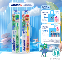 [Giao màu ngẫu nhiên] Combo 2 Bàn chải đánh răng Jordan trẻ em lông tơ mềm bước 3 (step 3) cho bé 6-9 tuổi xuất xứ Na Uy