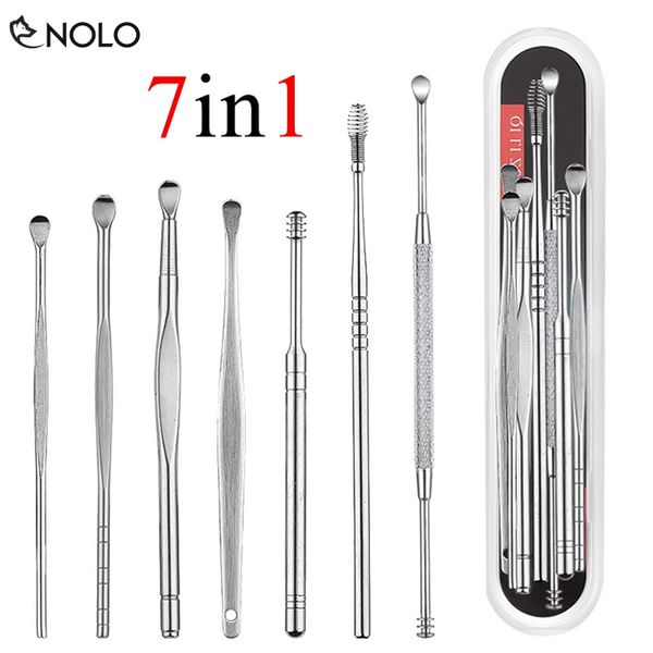 [XÃ KHO GIÁ TỐT] Bộ dụng cụ lấy ráy tai 7 món bộ lấy ráy tai Inox tại nhà thiết kế nhỏ gọn dễ dàng mang đi dụng cụ không thể thiếu trong mọi gia đình