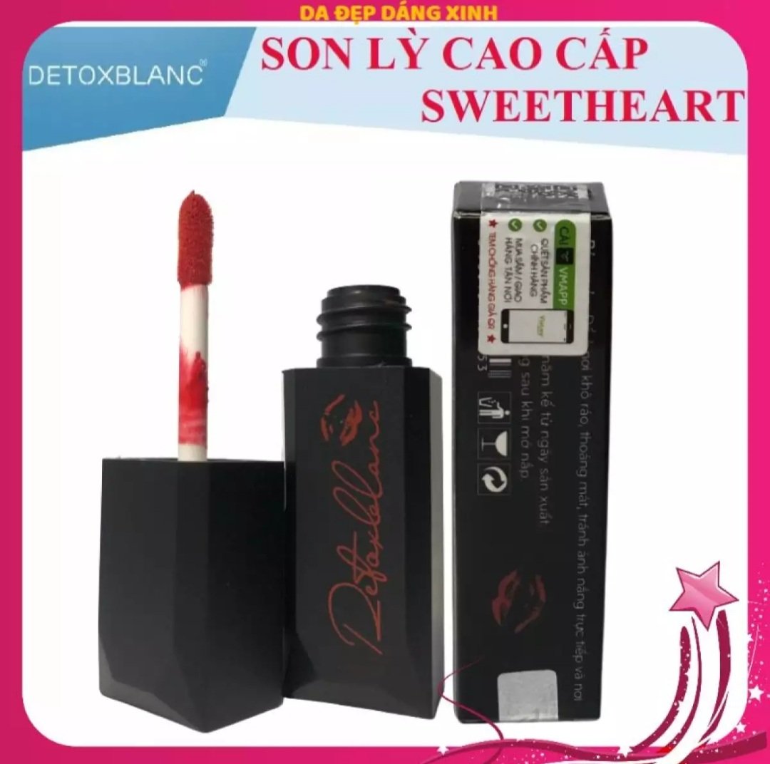 Son Kem Lì Detox Blanc Siêu Mịn Màu Sweetheart Tặng Kèm 1 Chai Tinh Chất Tế Bào Gốc Hàn Quốc 30Ml Date 09/2021. Son Môi Cao Cấp Màu Sắc Cá Tính.