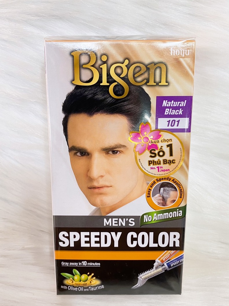 [Hcm]Nhuộm Tóc Phủ Bạc Màu Đen Dạng Kem Cho Nam Giới Bigen Men’s Speedy Color (Số 101)