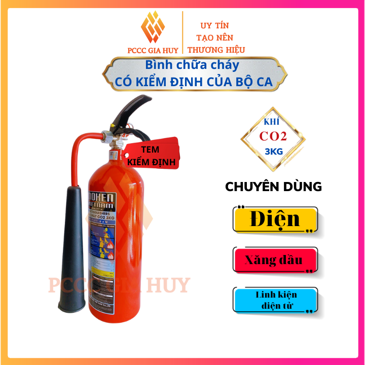 [ĐÃ KIỂM ĐỊNH] BÌNH CHỮA CHÁY KHÍ CO2 3KG TOMOKEN VIỆT NAM