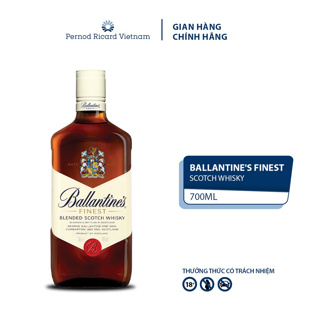 Rượu Whisky Ballantines Finest Nồng Độ Alc 40% 700ml 40% Có Kèm Hộp