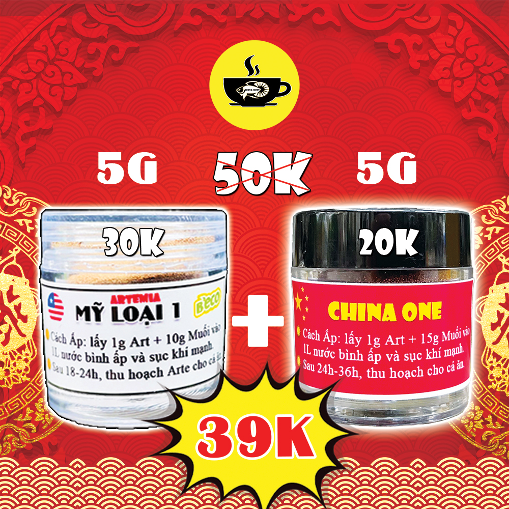 Trứng Artemia ấp nở BECO Mỹ loại 1 - Dùng cho cá con mới nở mới đẻ betta guppy Trứng sấy khô cho cá 