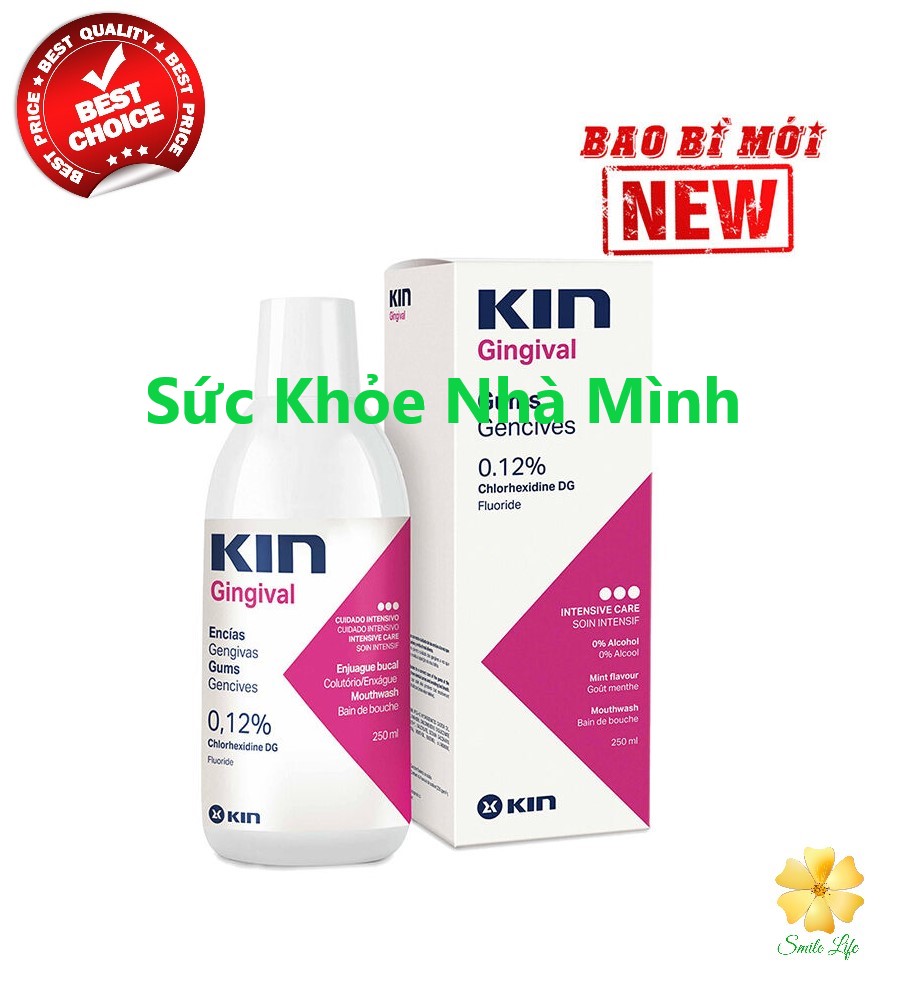 [Hcm]Súc Miệng Viêm Nướu Hôi Miệng Kin Gingival 250Ml (Clohexidine 0.12%) - Sát Khuẩn Miệng Họng