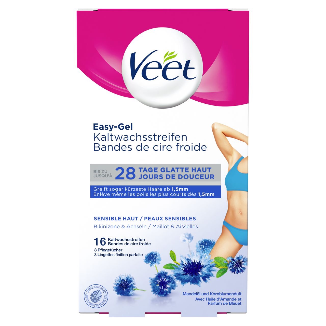 Tẩy Lông Vùng Bikini Veet Wax Strips 16 Dải Dáp