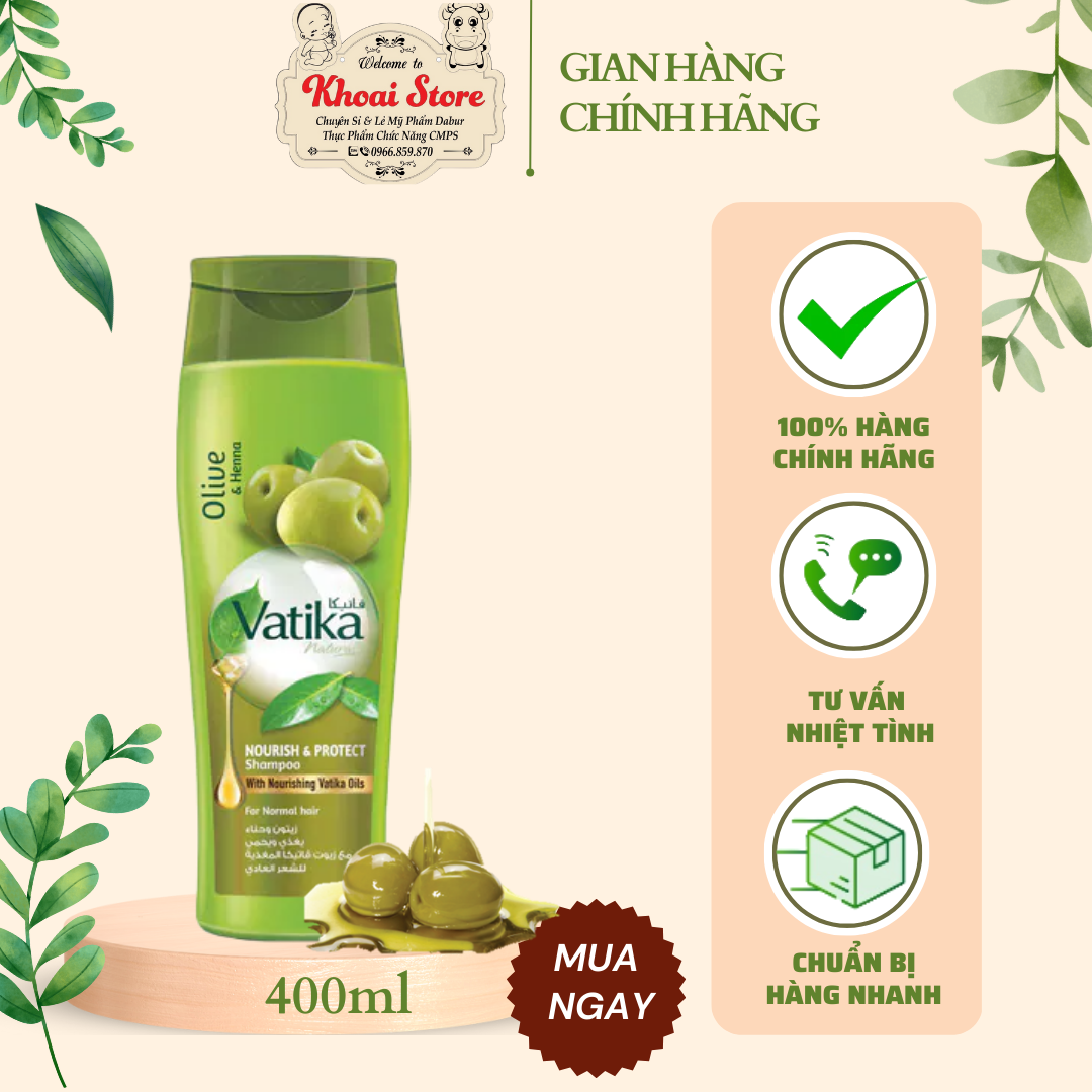 Dầu Gội Nuôi Dưỡng Bảo Vệ Dabur Vatika - Olive 400ml